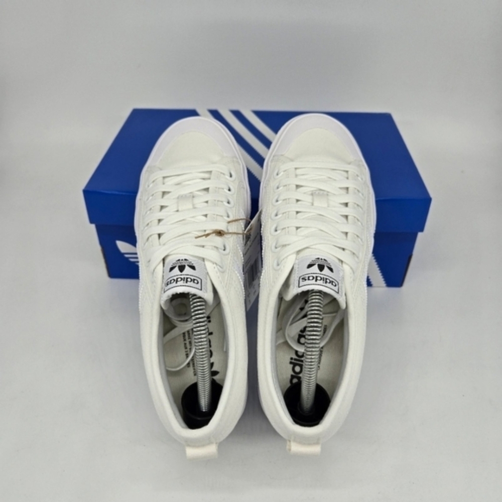New adidas Nizza Platform Triple White Women's Shoes Size 9.5 - Picture 4 of 8